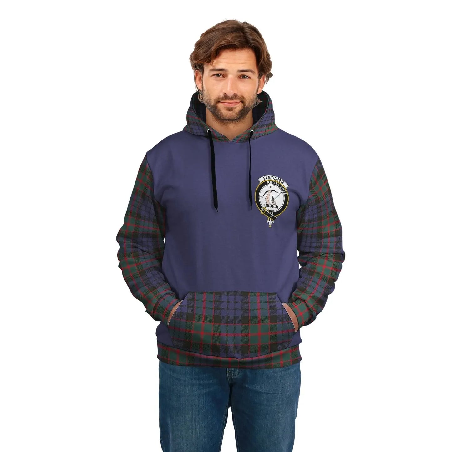 Printivon Fletcher Clans Tartan All Over Hoodie Sleeve Color