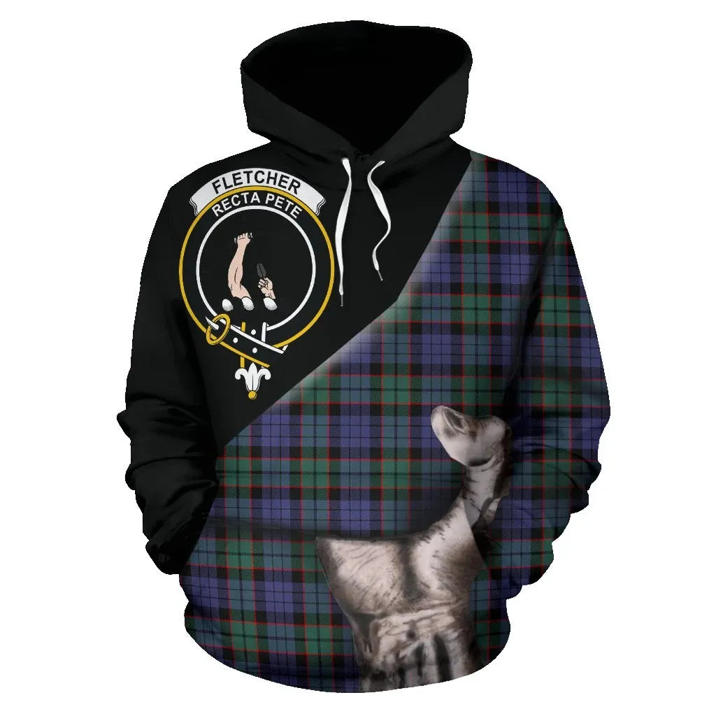 Printivon Fletcher Modern Tartan Clan Crest Hoodie Patronage