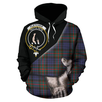 Printivon Fletcher Of Dunans Tartan Clan Crest Hoodie Patronage