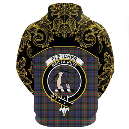 Printivon Fletcher Of Dunans Tartan Clan Crest Zip Hoodie Empire I