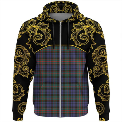 Printivon Fletcher Of Dunans Tartan Clan Crest Zip Hoodie Empire I