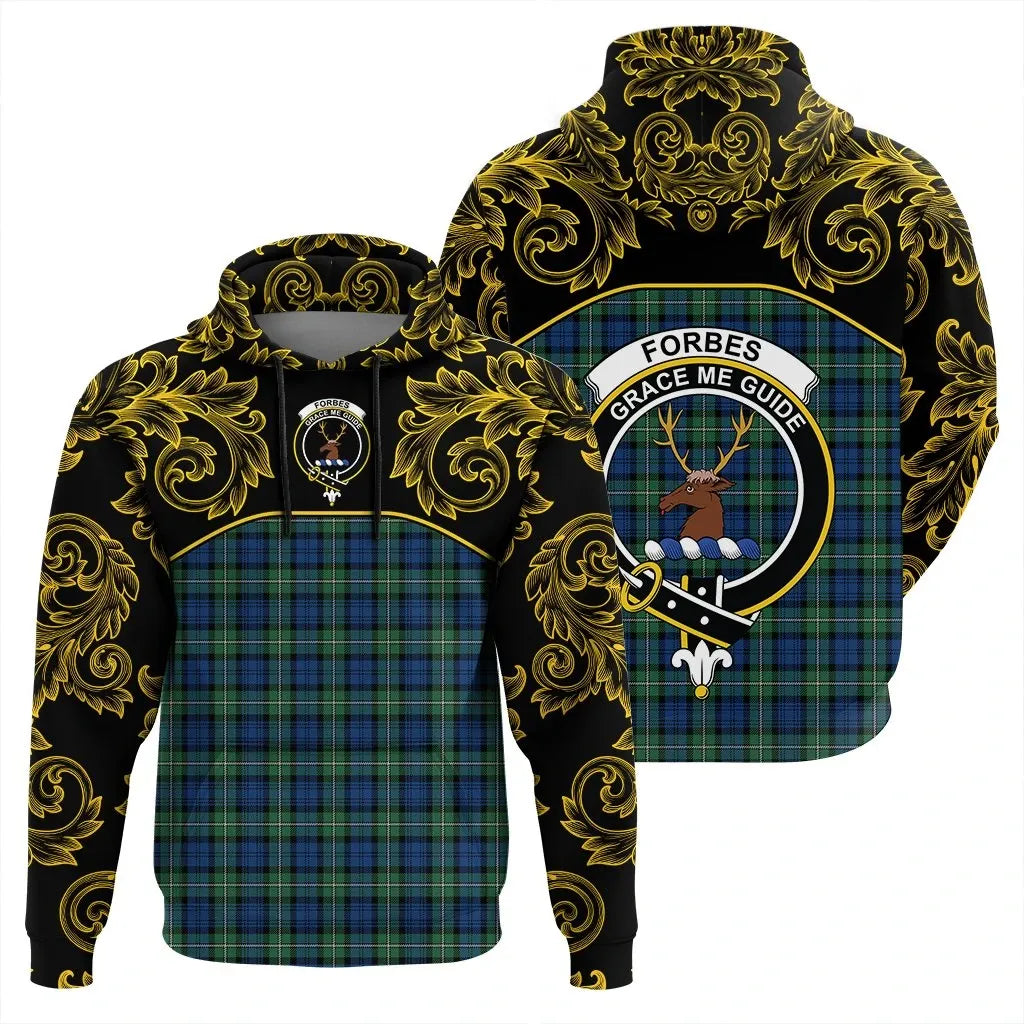 Printivon Forbes Ancient Tartan Clan Crest Hoodie Empire I