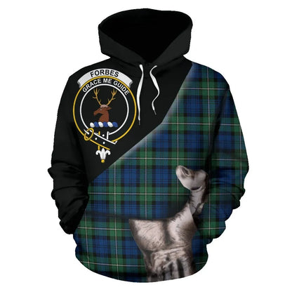 Printivon Forbes Ancient Tartan Clan Crest Hoodie Patronage