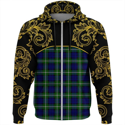 Printivon Forbes Modern Tartan Clan Crest Zip Hoodie Empire I