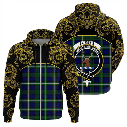 Printivon Forbes Modern Tartan Clan Crest Zip Hoodie Empire I