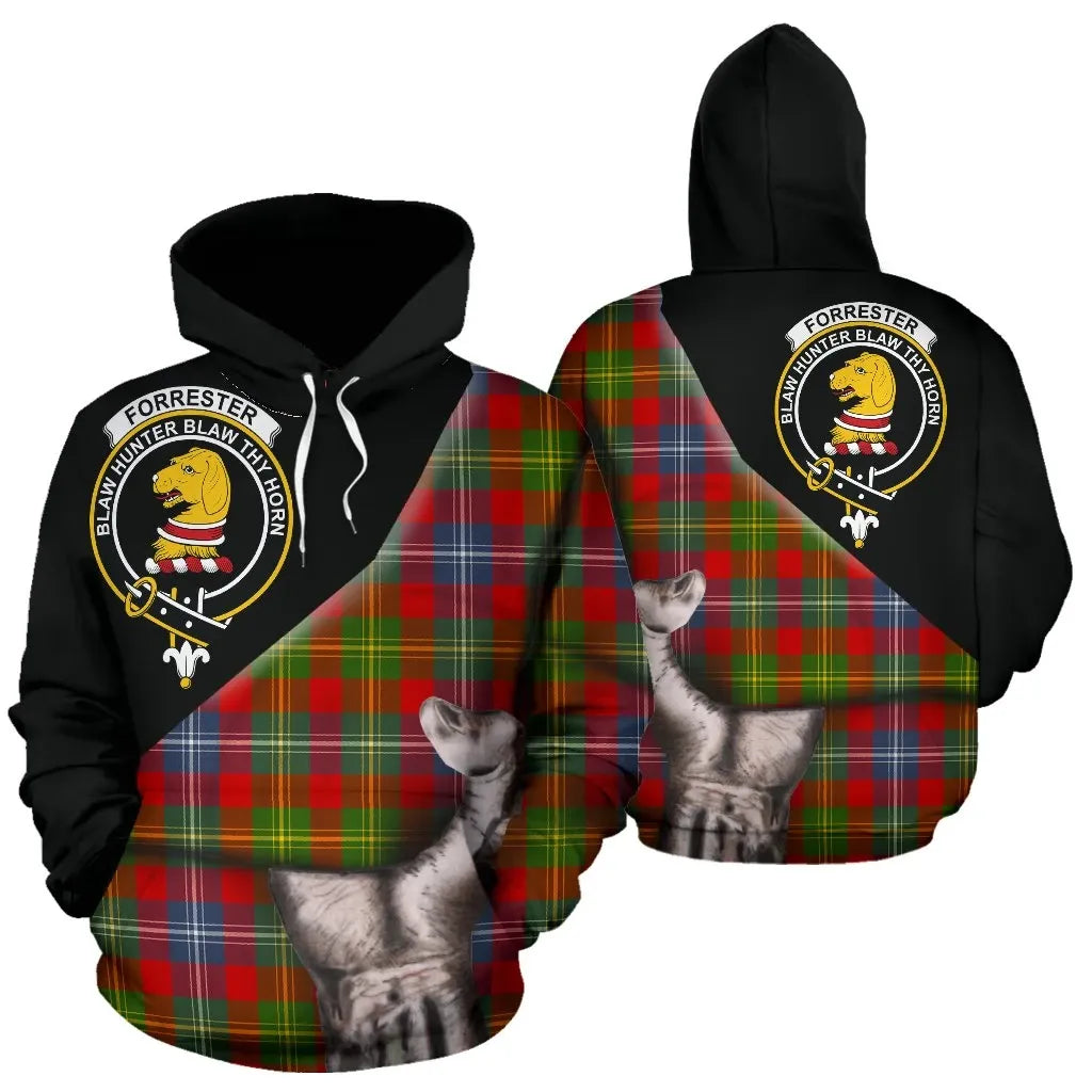 Printivon Forrester Tartan Clan Crest Hoodie Patronage