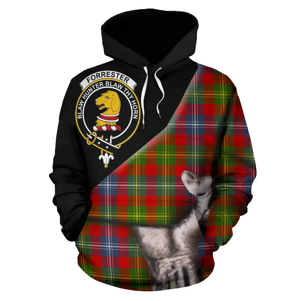 Printivon Forrester Tartan Clan Crest Hoodie Patronage