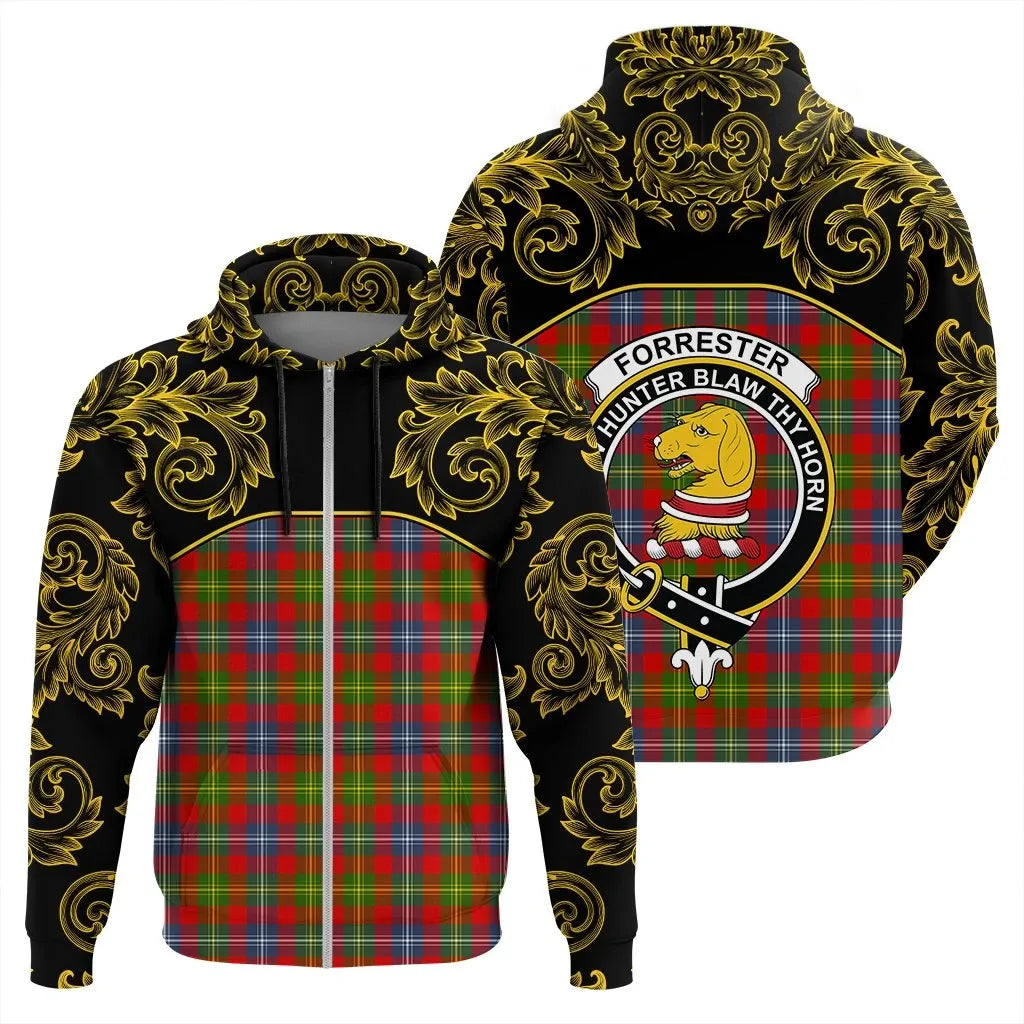 Printivon Forrester Tartan Clan Crest Zip Hoodie Empire I