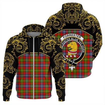 Printivon Forrester Tartan Clan Crest Zip Hoodie Empire I