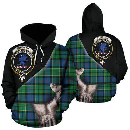 Printivon Forsyth Ancient Tartan Clan Crest Hoodie Patronage