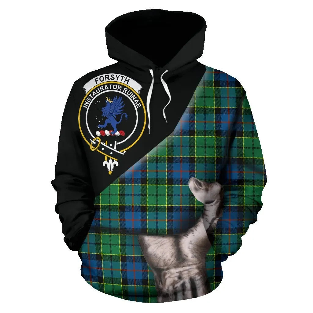 Printivon Forsyth Ancient Tartan Clan Crest Hoodie Patronage