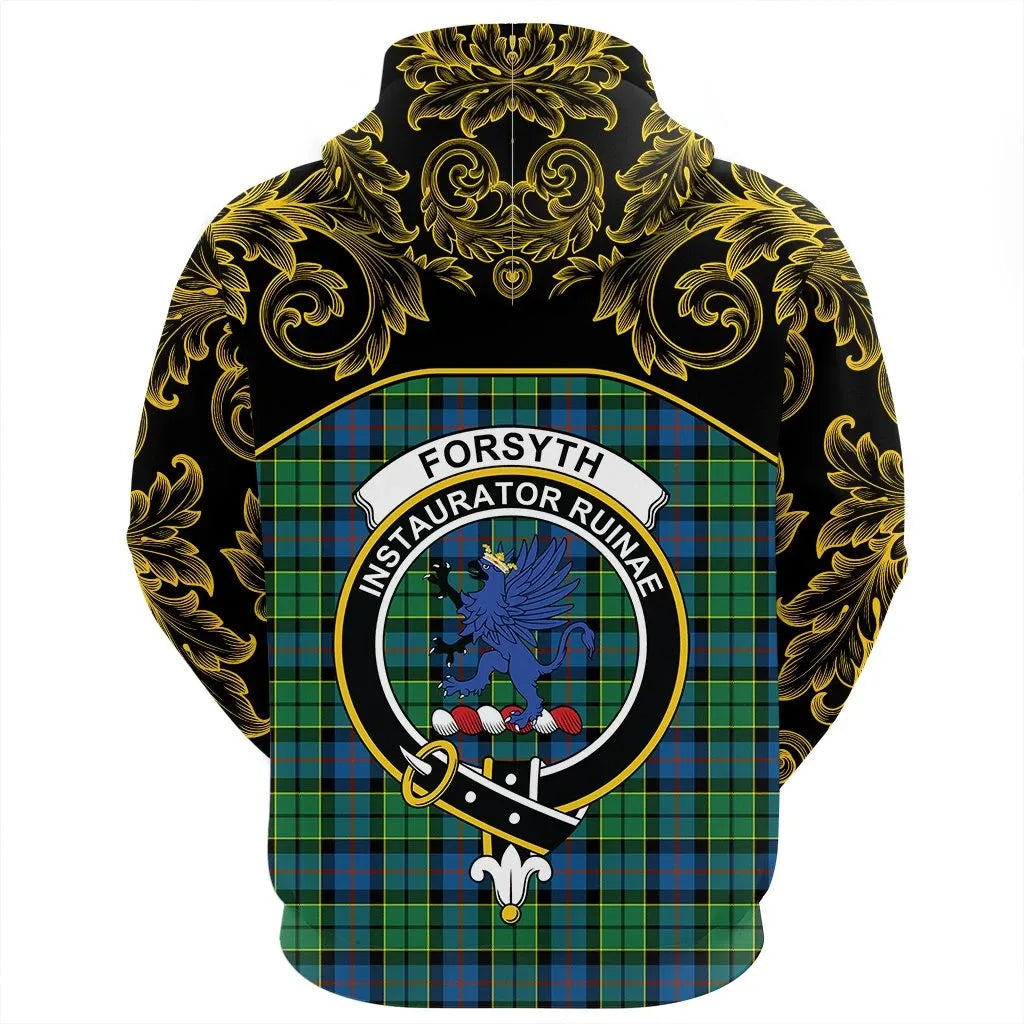 Printivon Forsyth Ancient Tartan Clan Crest Zip Hoodie Empire I