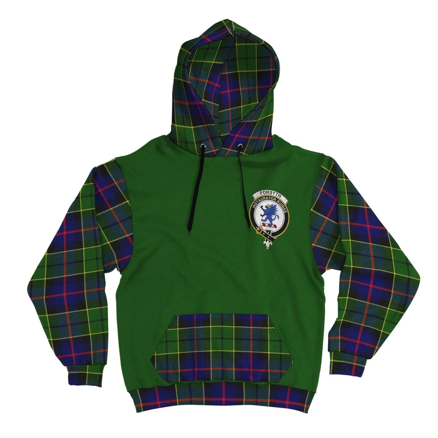 Printivon Forsyth Clans Tartan All Over Hoodie Sleeve Color