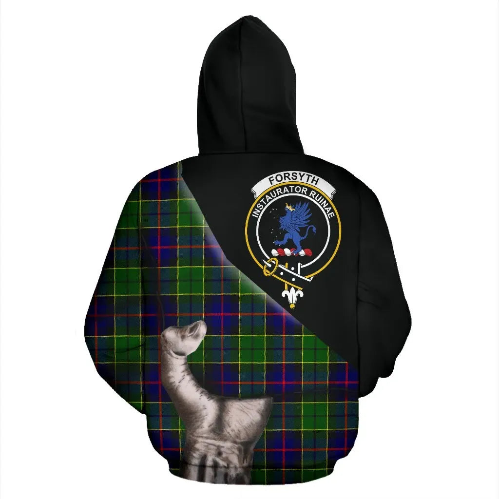 Printivon Forsyth Modern Tartan Clan Crest Hoodie Patronage