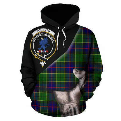 Printivon Forsyth Modern Tartan Clan Crest Hoodie Patronage