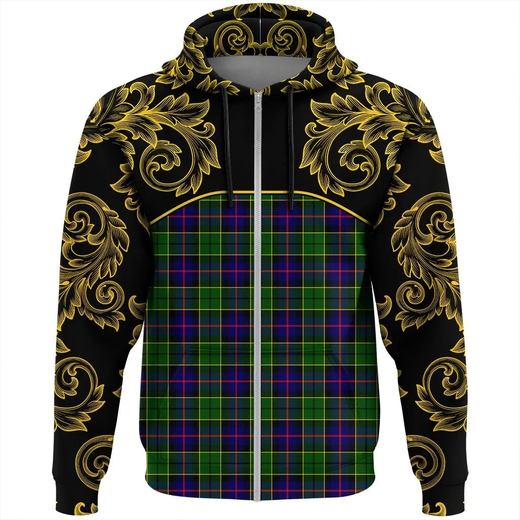 Printivon Forsyth Modern Tartan Clan Crest Zip Hoodie Empire I