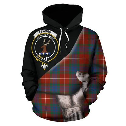 Printivon Fraser Ancient Tartan Clan Crest Hoodie Patronage