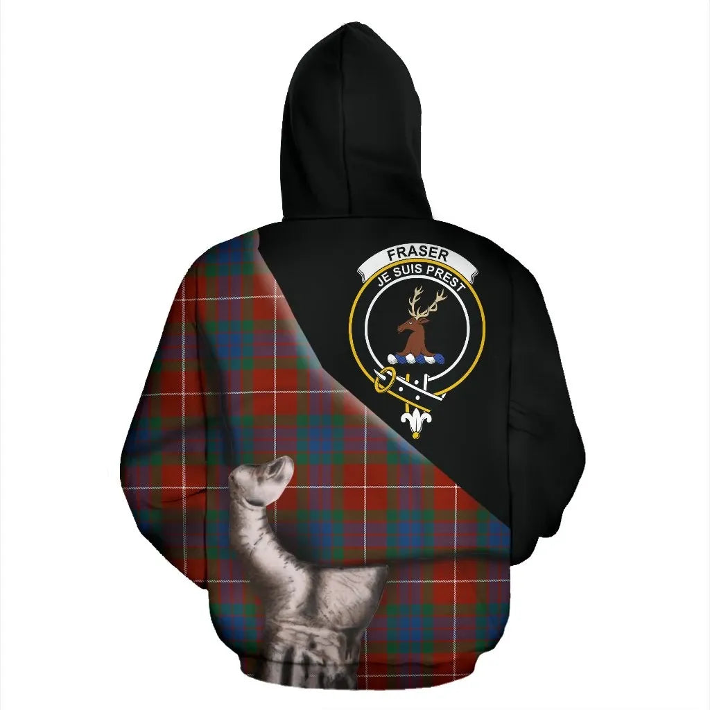 Printivon Fraser Ancient Tartan Clan Crest Hoodie Patronage
