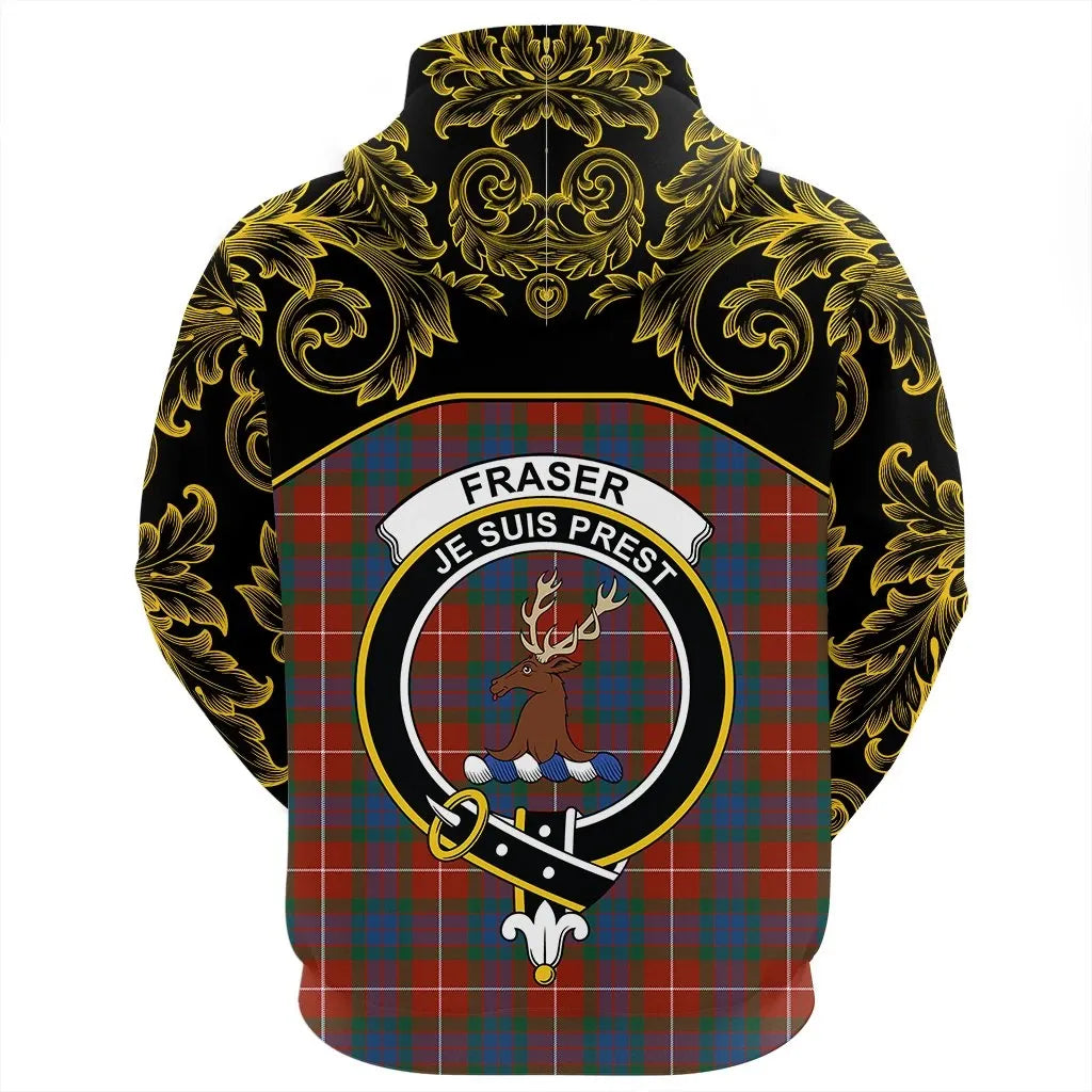 Printivon Fraser Ancient Tartan Clan Crest Zip Hoodie Empire I