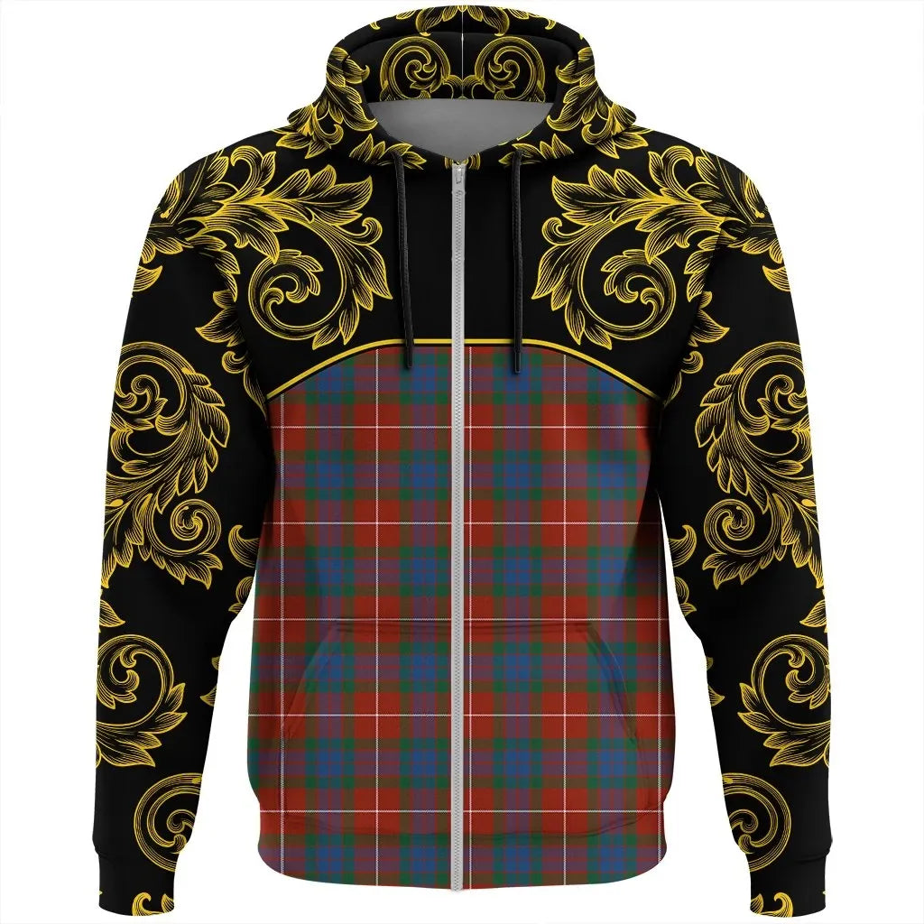 Printivon Fraser Ancient Tartan Clan Crest Zip Hoodie Empire I