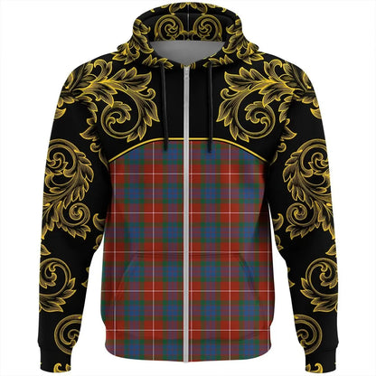 Printivon Fraser Ancient Tartan Clan Crest Zip Hoodie Empire I