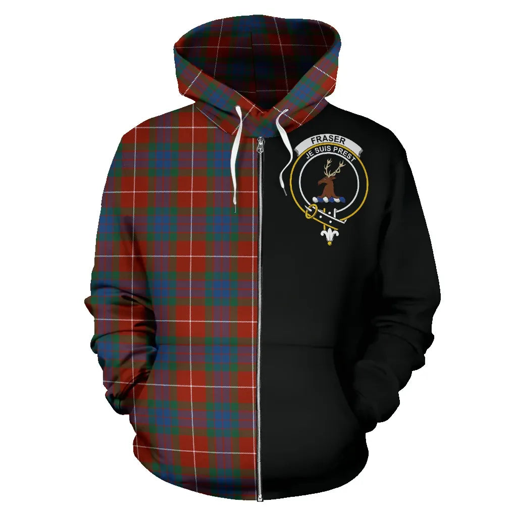 Printivon Fraser Ancient Tartan Hoodie Half Of Me