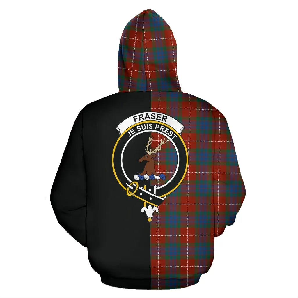 Printivon Fraser Ancient Tartan Hoodie Half Of Me