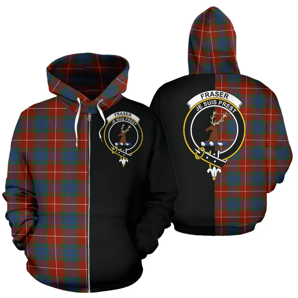 Printivon Fraser Ancient Tartan Hoodie Half Of Me