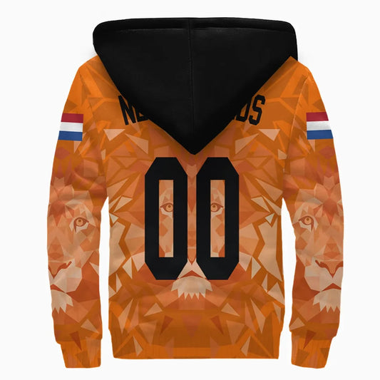 Custom Netherlands Lion Sherpa Hoodie Euro Soccer