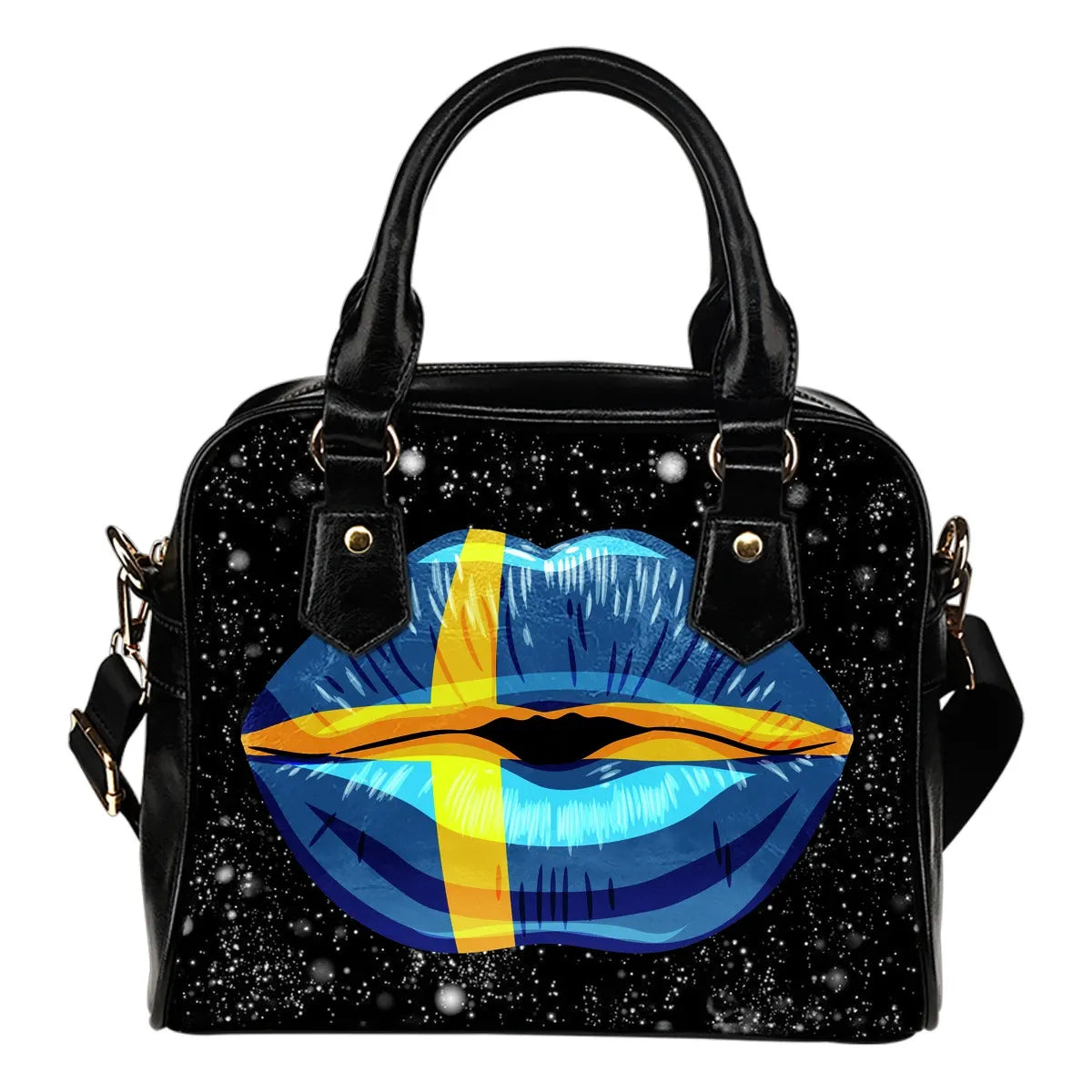 Sweden Lips Flag Shoulder Handbag