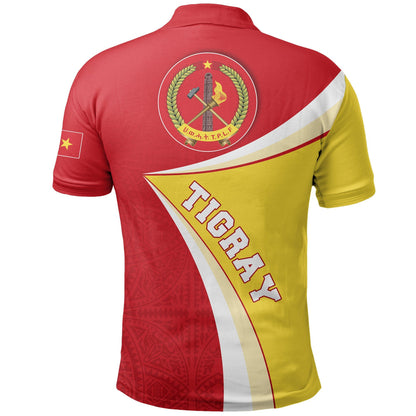 Custom Tigray Flag Strong Tattoo Africa Polo Shirt