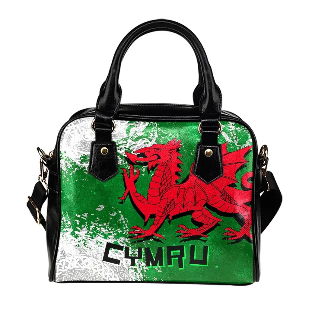 Wales Celtic Shoulder Handbag Grunge Dragon