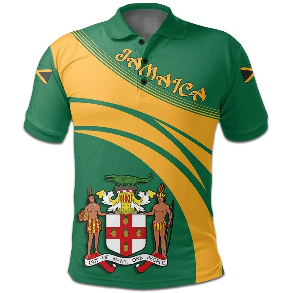 Jamaica Coat Of Arms Polo Shirt Cricket Style W