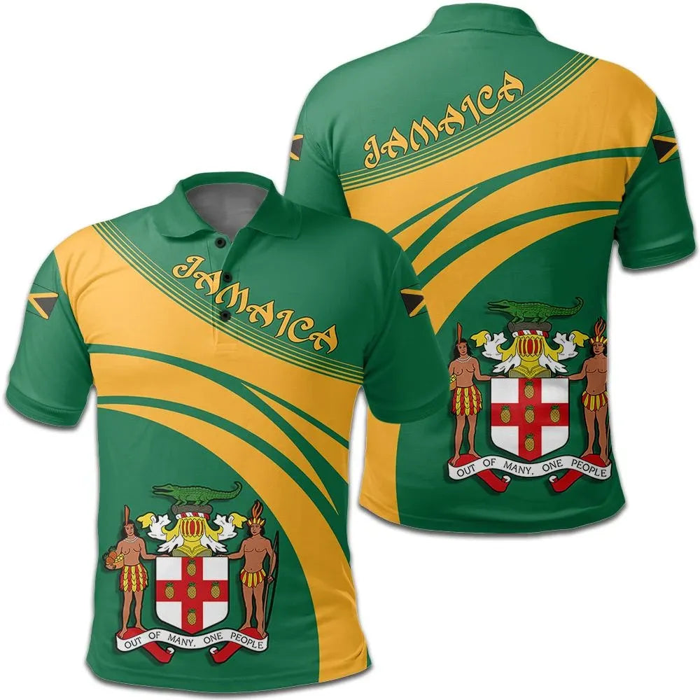 Jamaica Coat Of Arms Polo Shirt Cricket Style W