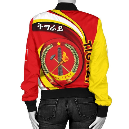 Tigray Women'S Bomber Jacket Coat Of Arms T.P.L.F