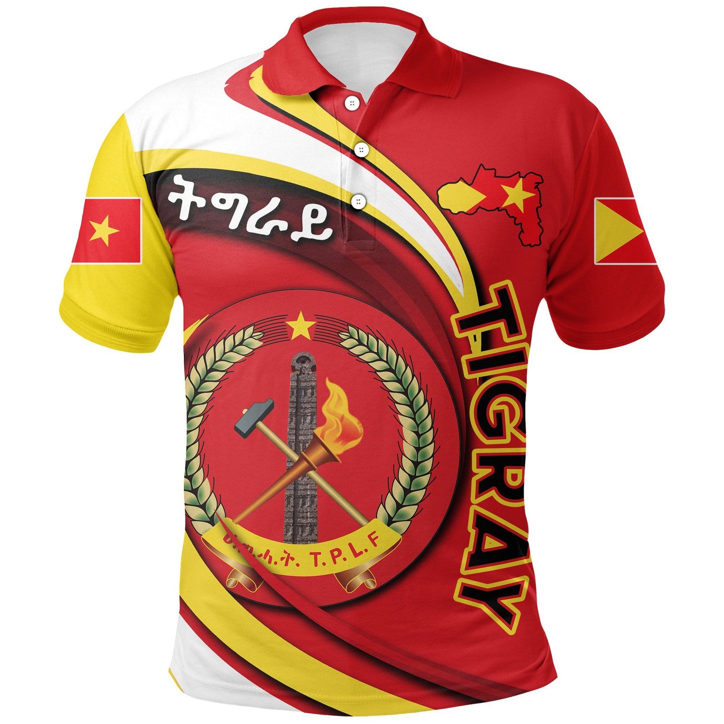 Tigray Polo Shirt Coat Of Arms T.P.L.F