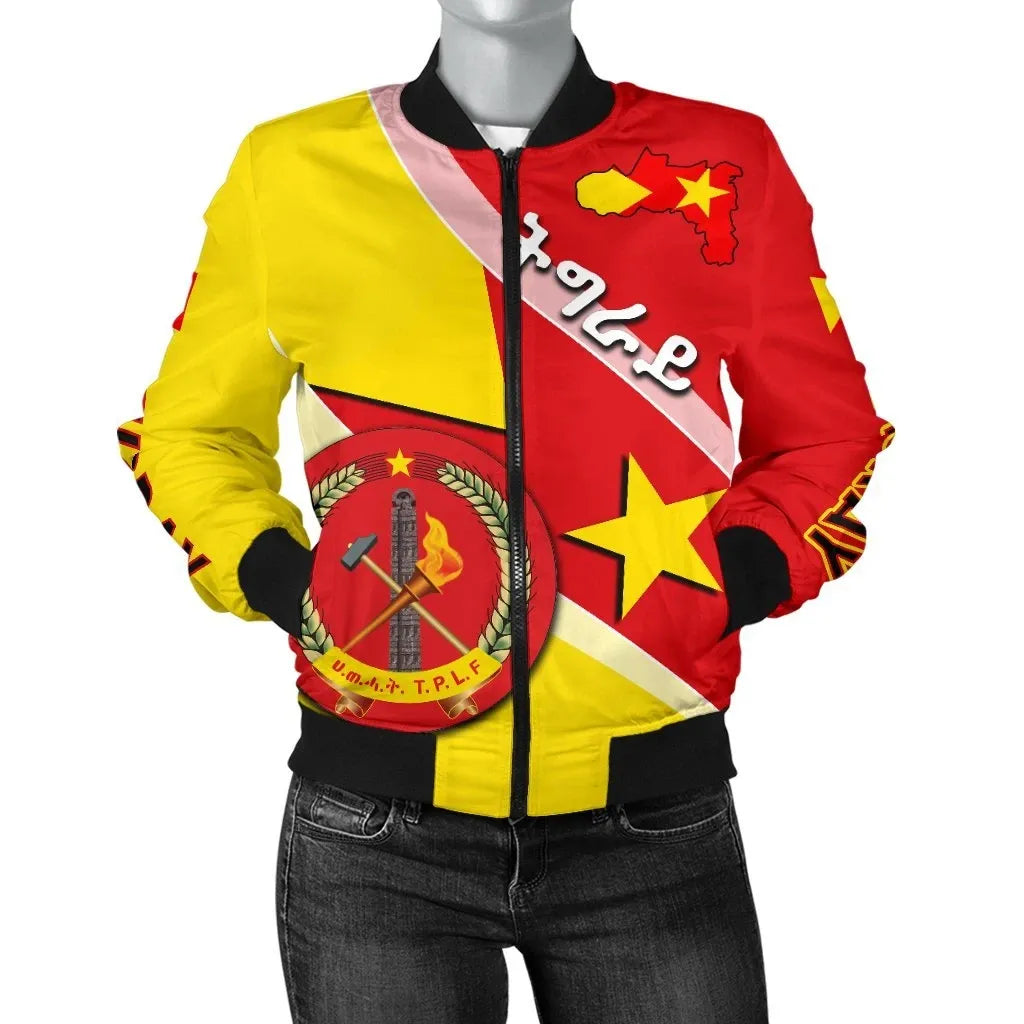 Tigray Women'S Bomber Jacket Coat Of Arms - Special Flag