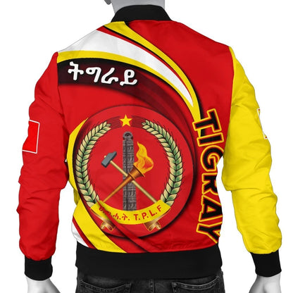 Tigray Men'S Bomber Jacket Coat Of Arms T.P.L.F