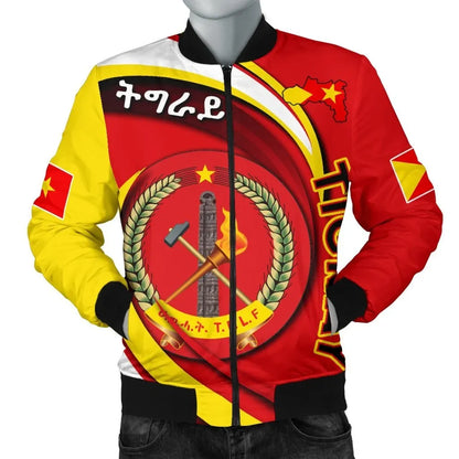 Tigray Men'S Bomber Jacket Coat Of Arms T.P.L.F