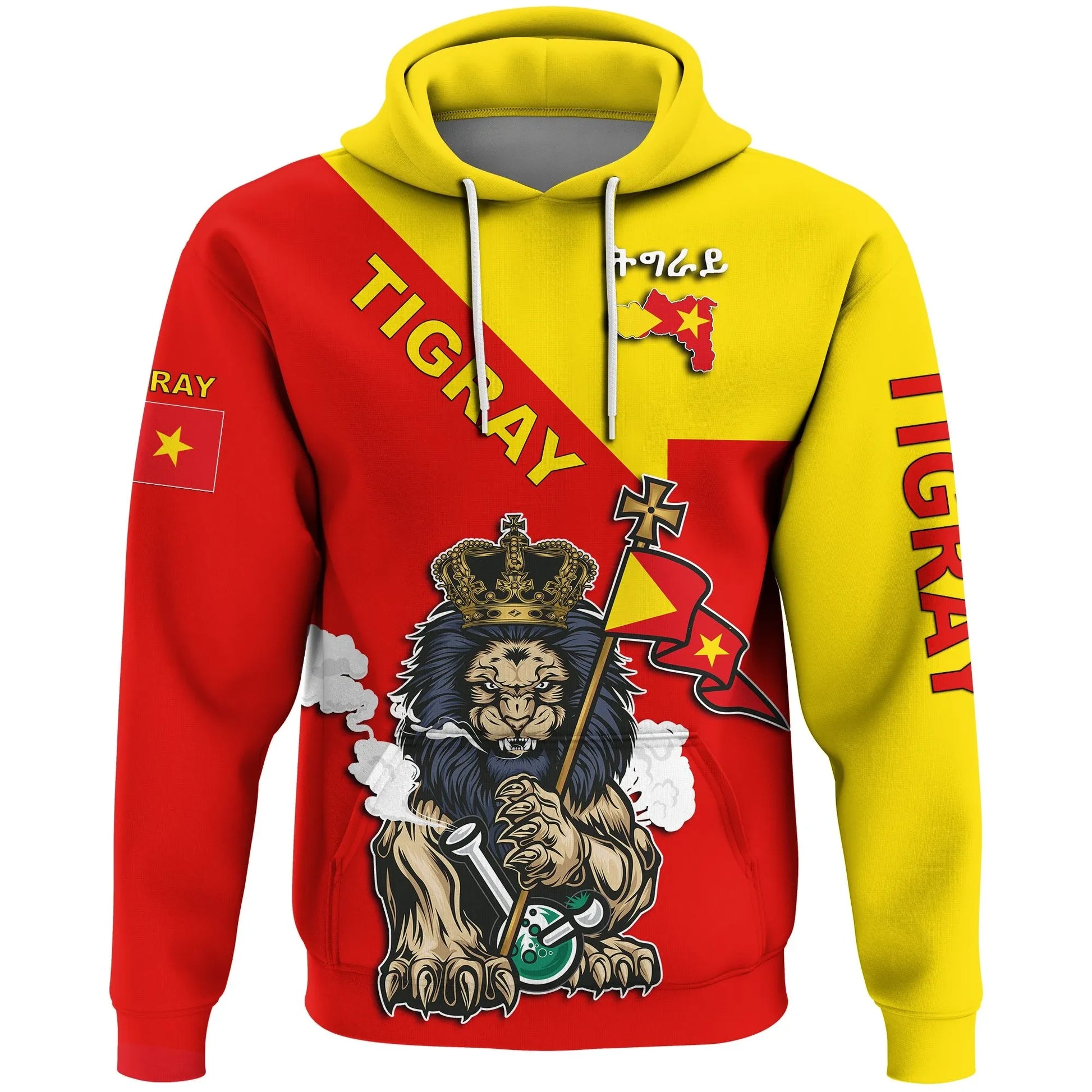 Tigray Lion Flag Map Hoodie