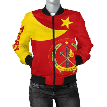 Tigray Women's Bomber Jackets, Tigray Coat Of Arms Flag Lion Ver 06