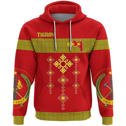 Tigray All Over Hoodie, Tigray Round Pattern Flag