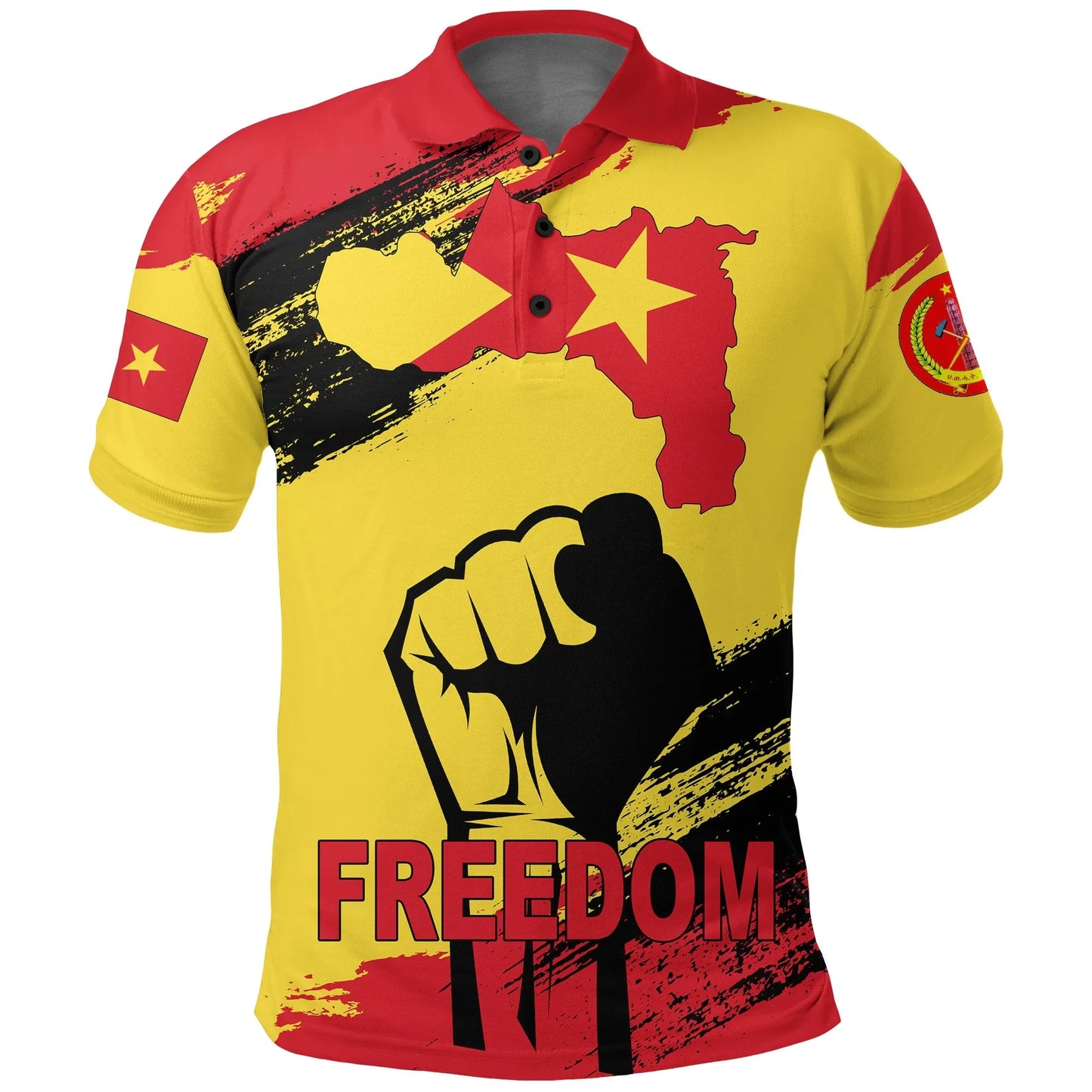 Tigray Flag And Map Polo Shirt