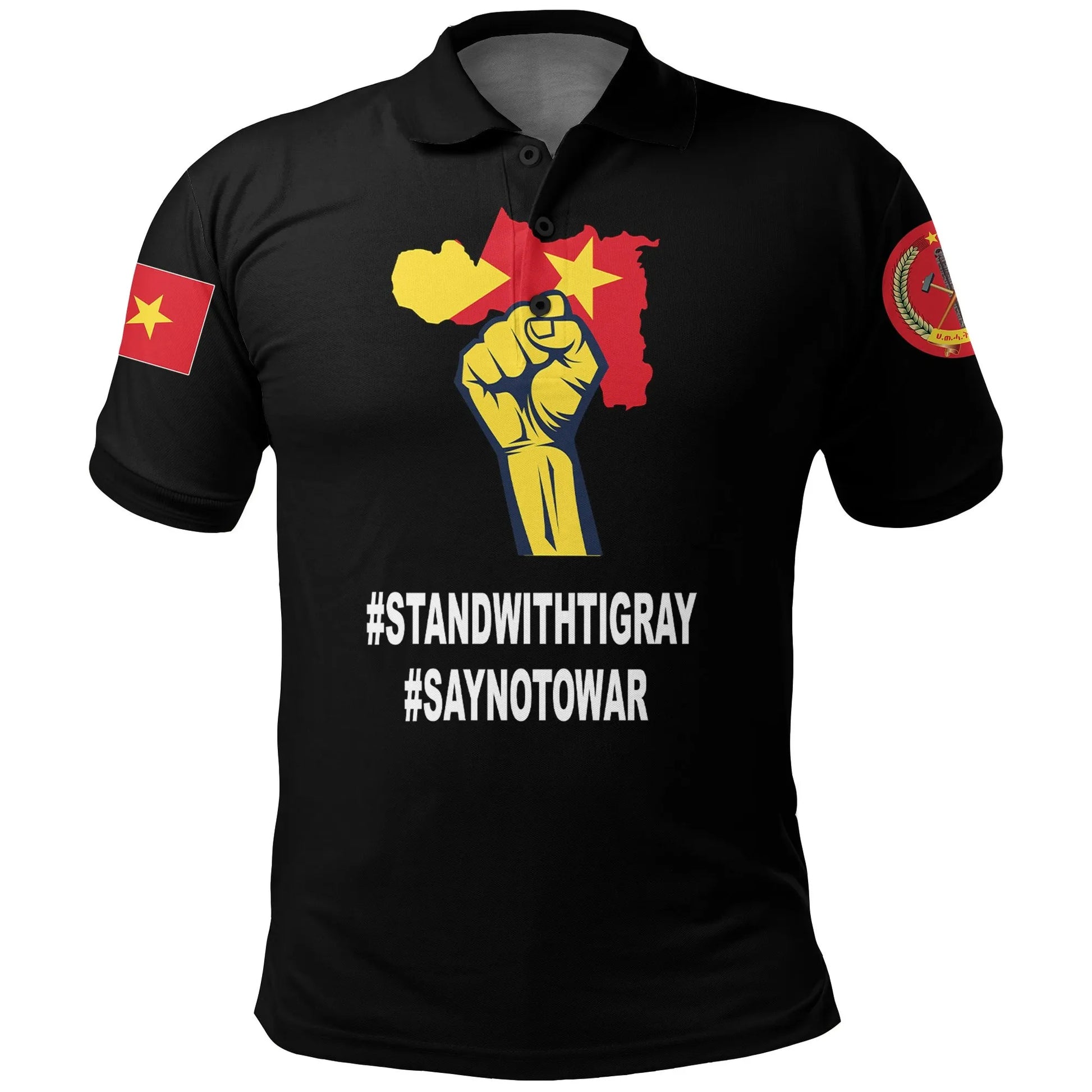 Stand With Tigray, Say Not To War Polo Shirt