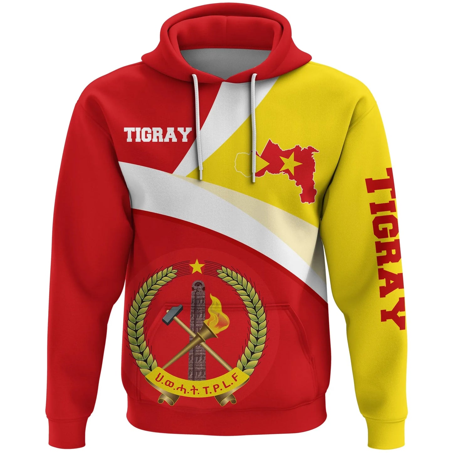 Tigray Hoodie, Tigray Flag Maps Red