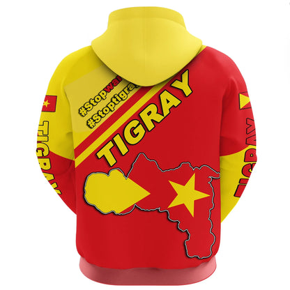 Tigray Flag Hoodie Tigray Map Printed Unisex Hoodie
