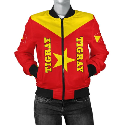 Tigray Bomber Jacket, Tigray Rising Coat Of Arms Women