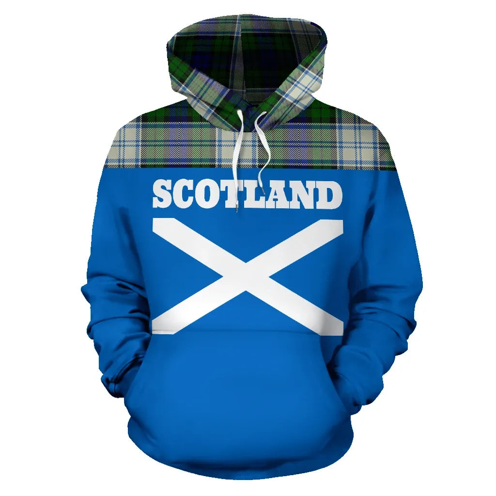 Printivon Tartan All Over Hoodie Lion Blackwatch Dress Modern