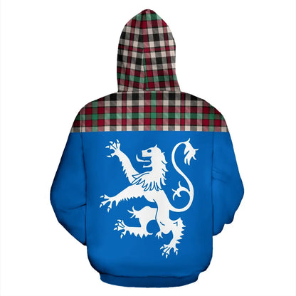 Printivon Tartan All Over Hoodie Lion Borthwick Dress Ancient