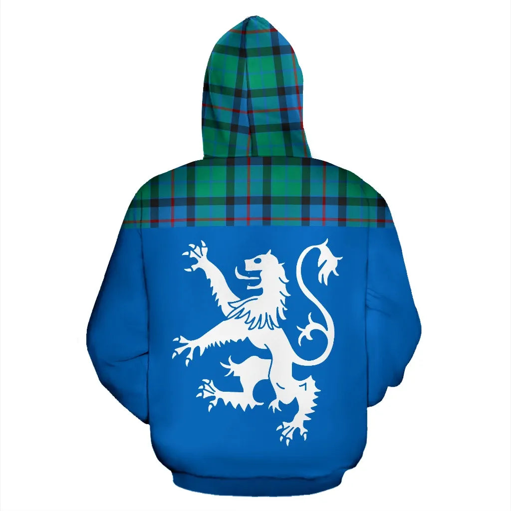 Printivon Tartan All Over Hoodie Lion Flower Of Scotland
